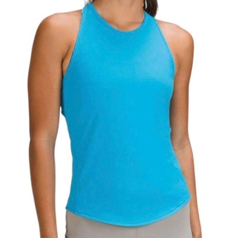Lululemon Base Pace Ribbed Tank Top Turquoise Tide Size 6